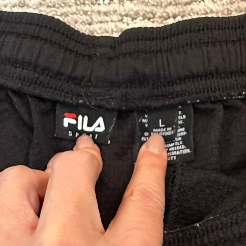 Fila sport Black Athletic Shorts with Red Trim